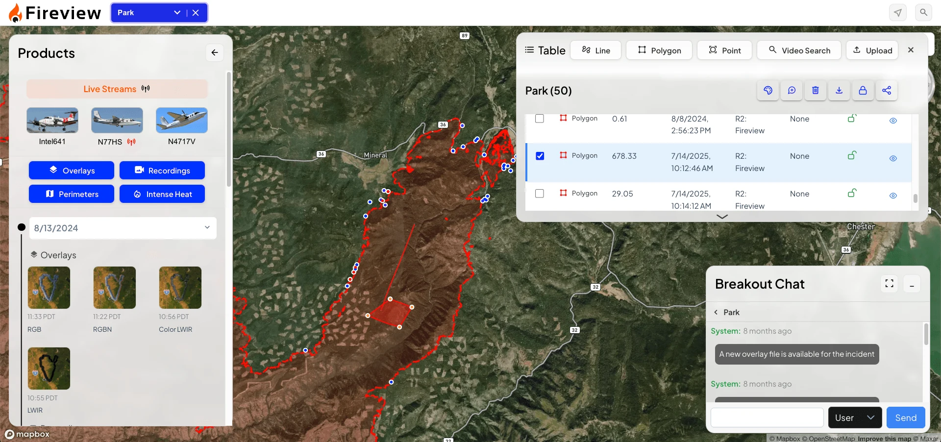 Fire View application showing shared mapping and team collaboration tools
